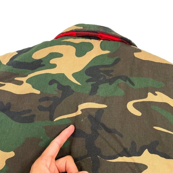 Vintage Game Winner Vest Camouflage Buffalo Plaid Reversible Hunting 80s- Medium - Picture 11 of 14